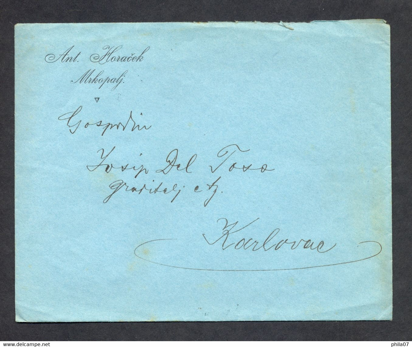 Hungary, Croatia - Letter From Mrkopolje Addressed To Karlovac, Cancelled By T.P.O. FIUME-NAGY KANIZSA Postmark 01.07. 1 - Lettres & Documents