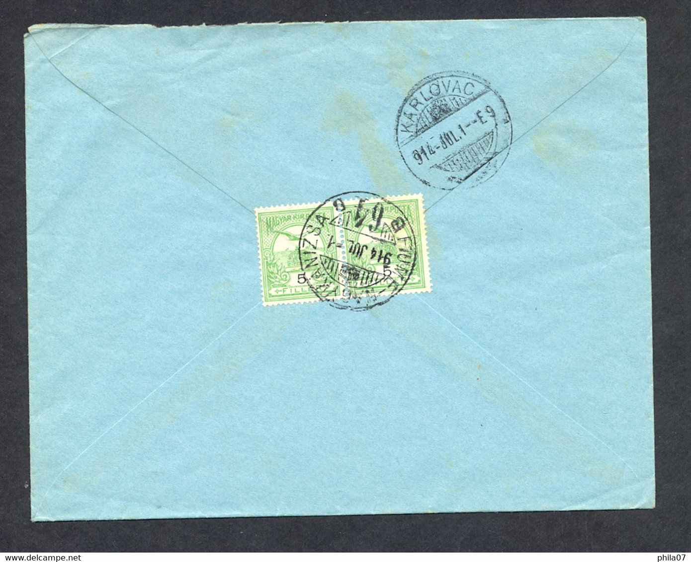 Hungary, Croatia - Letter From Mrkopolje Addressed To Karlovac, Cancelled By T.P.O. FIUME-NAGY KANIZSA Postmark 01.07. 1 - Briefe U. Dokumente