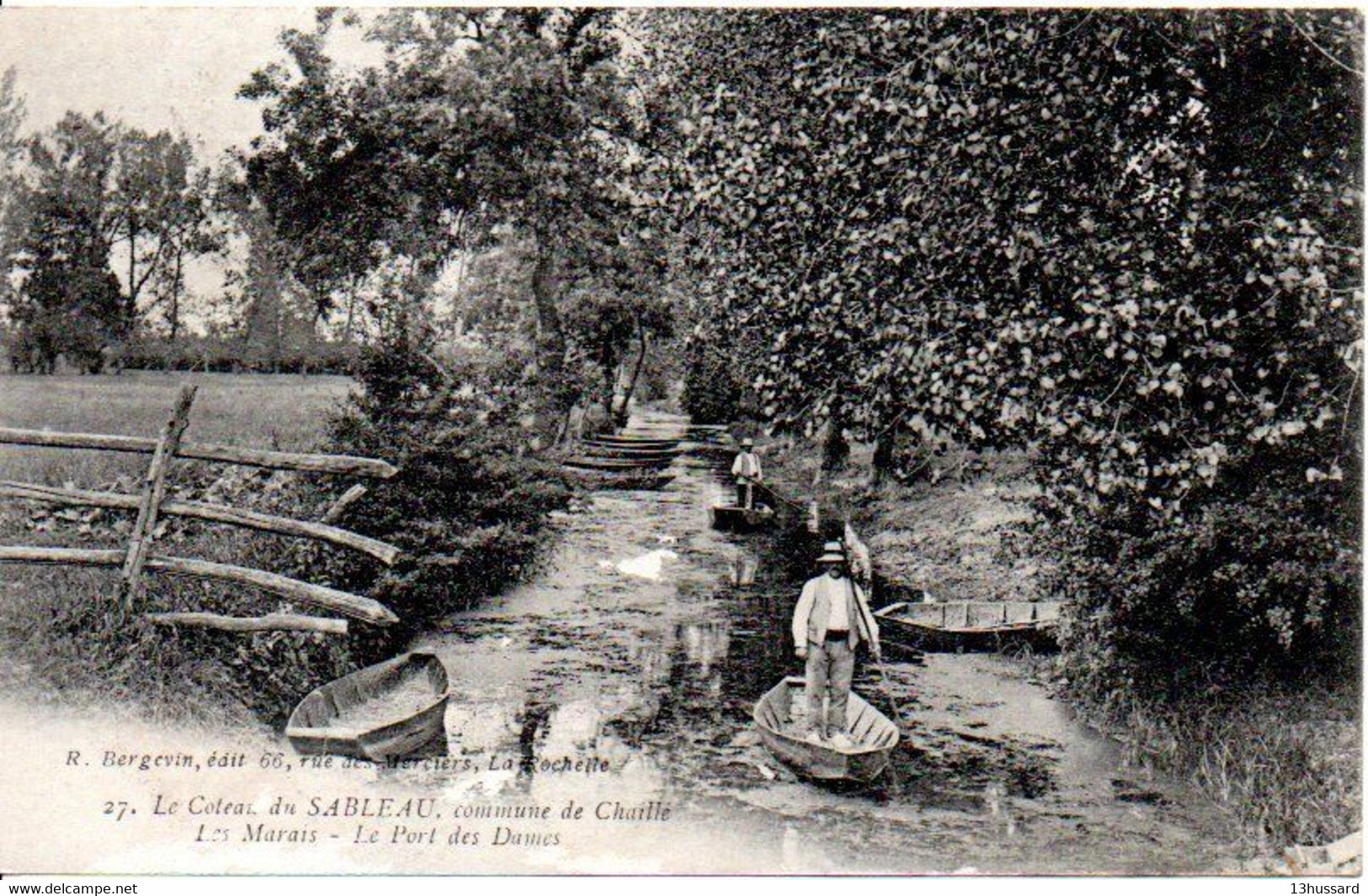 Carte Postale Ancienne Chaillé Les Marais - Le Coteau Du Sableau. Le Port Des Dames - Chaille Les Marais