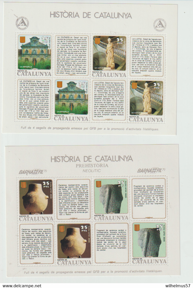 (W634) Historia De Catalunya . Set Of 10 Blocs MNH - Commemorative Panes