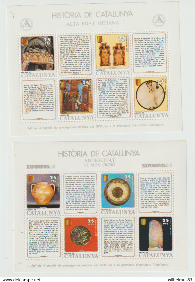 (W634) Historia De Catalunya . Set Of 10 Blocs MNH - Commemorative Panes