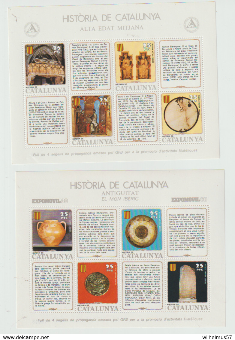 (W634) Historia De Catalunya . Set Of 10 Blocs MNH - Hojas Conmemorativas