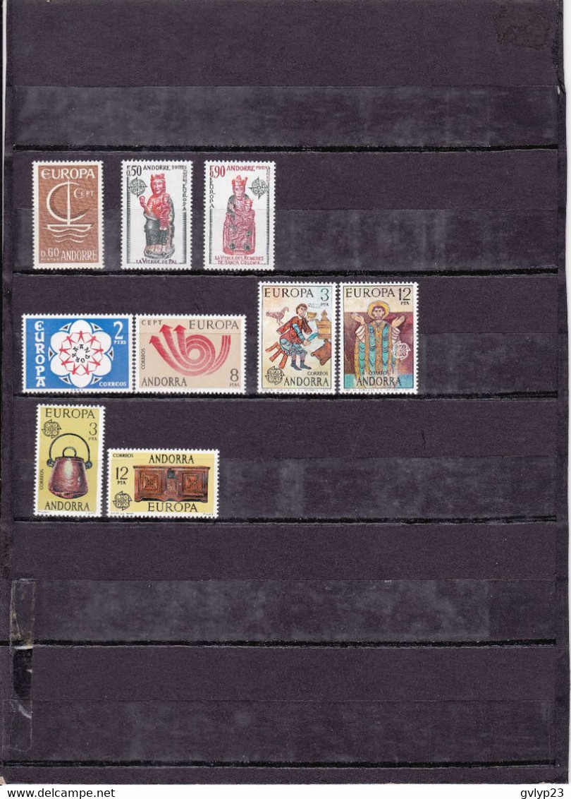 EUROPA  ANDORRE FRANçAIS/ESPAGNOL  NEUF ** / UN LOT DE 9 TIMBRES - Sammlungen