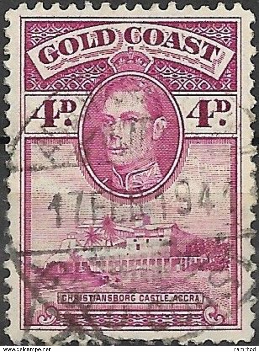 GOLD COAST 1938 Christiansborg Castle - 4d - Mauve FU - Gold Coast (...-1957)