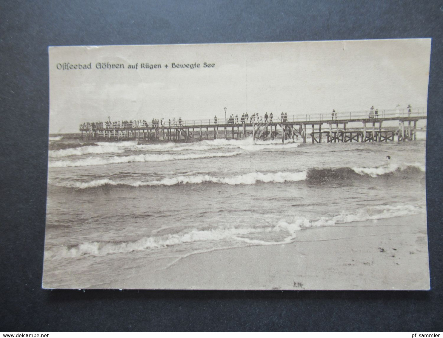 DR 1919 AK Ostseebad Göhren Auf Rügen + Bewegte See / Steg Graphische Kunstanstalt Trau & Schwab Dresden - Rügen