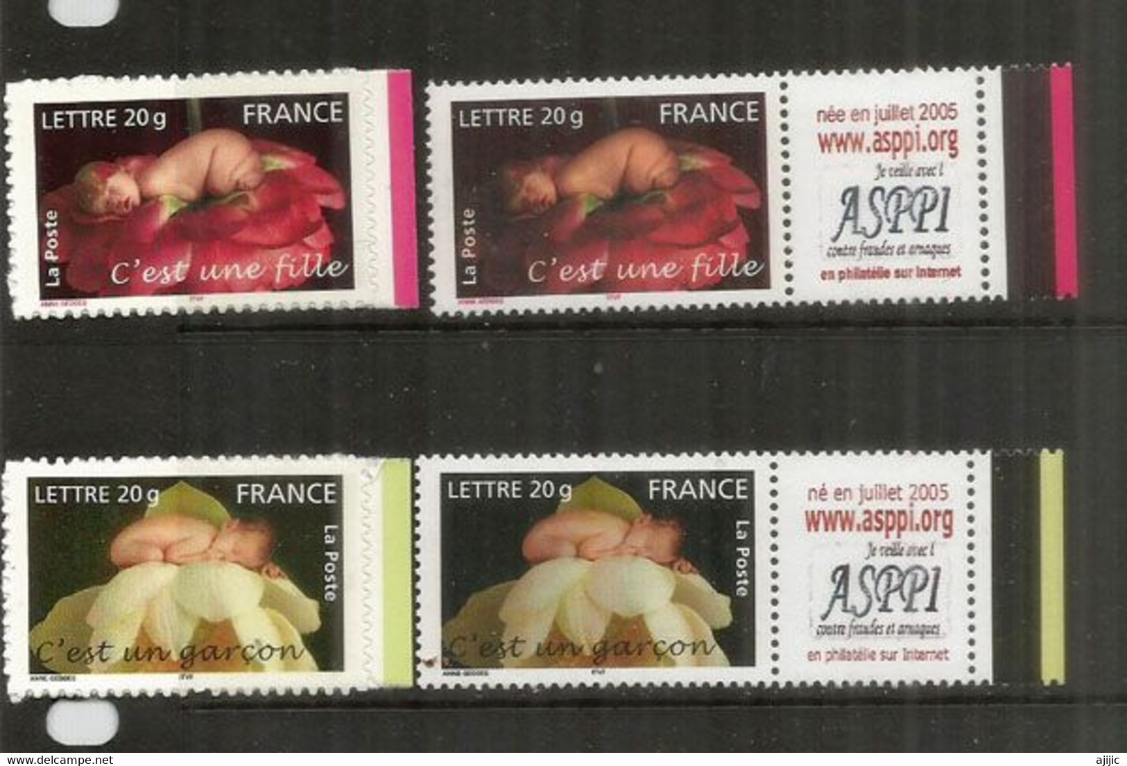 Fille Ou Garçon (logo ASPPI) Personnalisés. 4 Val. 2005 Neufs **  Côte 29 Euro - Unused Stamps