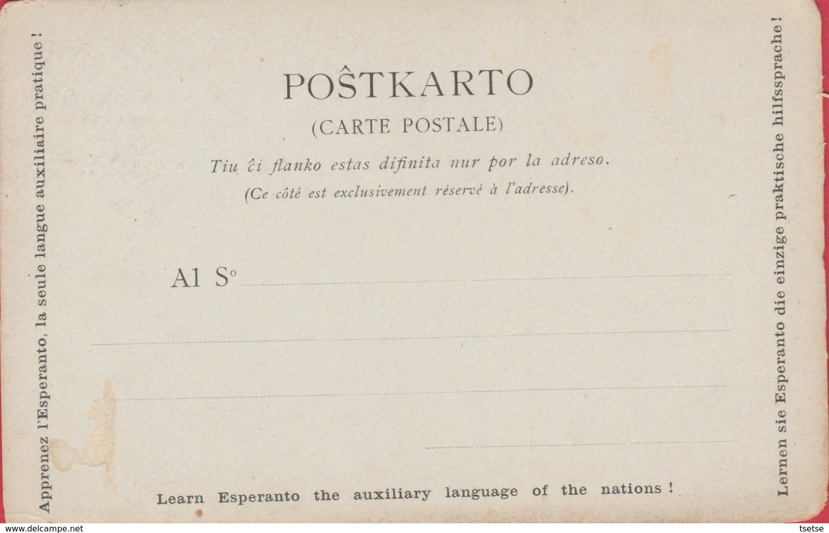 Esperanto- Esperanta Ekspozicio Organizita De La Grupo Pariza Saint-Louis ( USA ) - 1904 (voir Verso ) - Esperanto