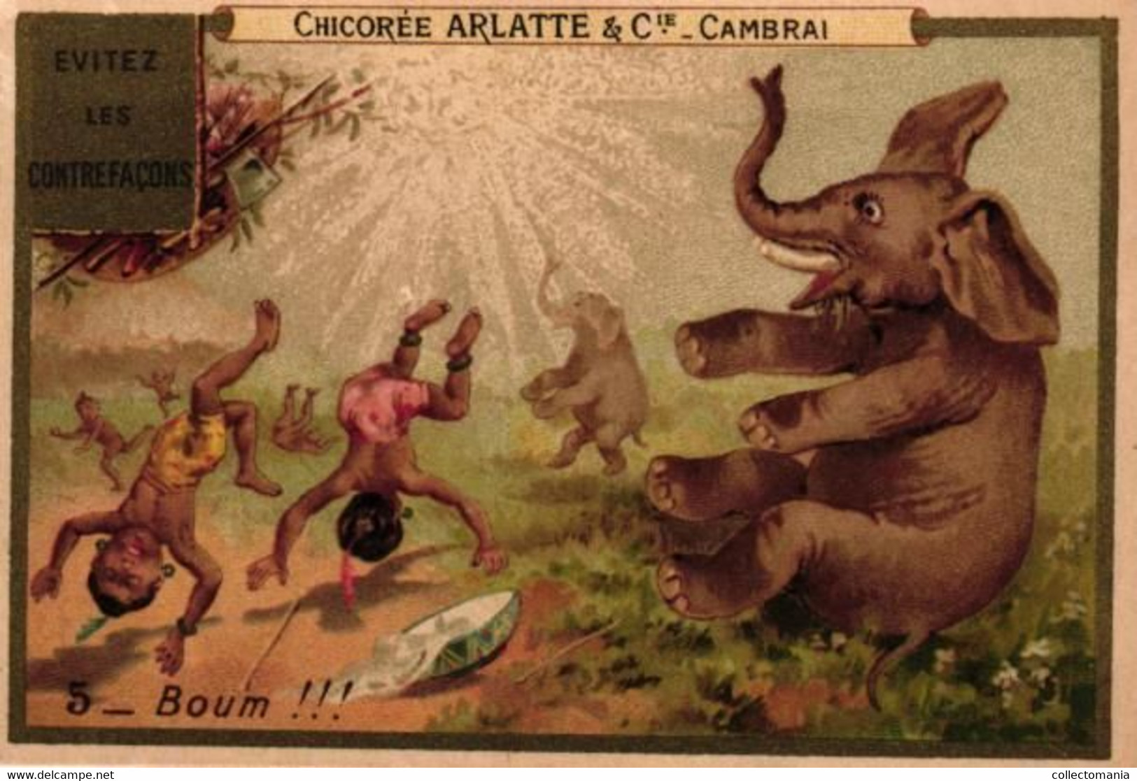 6 Cartes Chromo Serie  Chicorée  Arlatte & C° Cambrai Bulbes De Savon Soap Bubbles Zeep Bellen  Eléphant - Andere & Zonder Classificatie