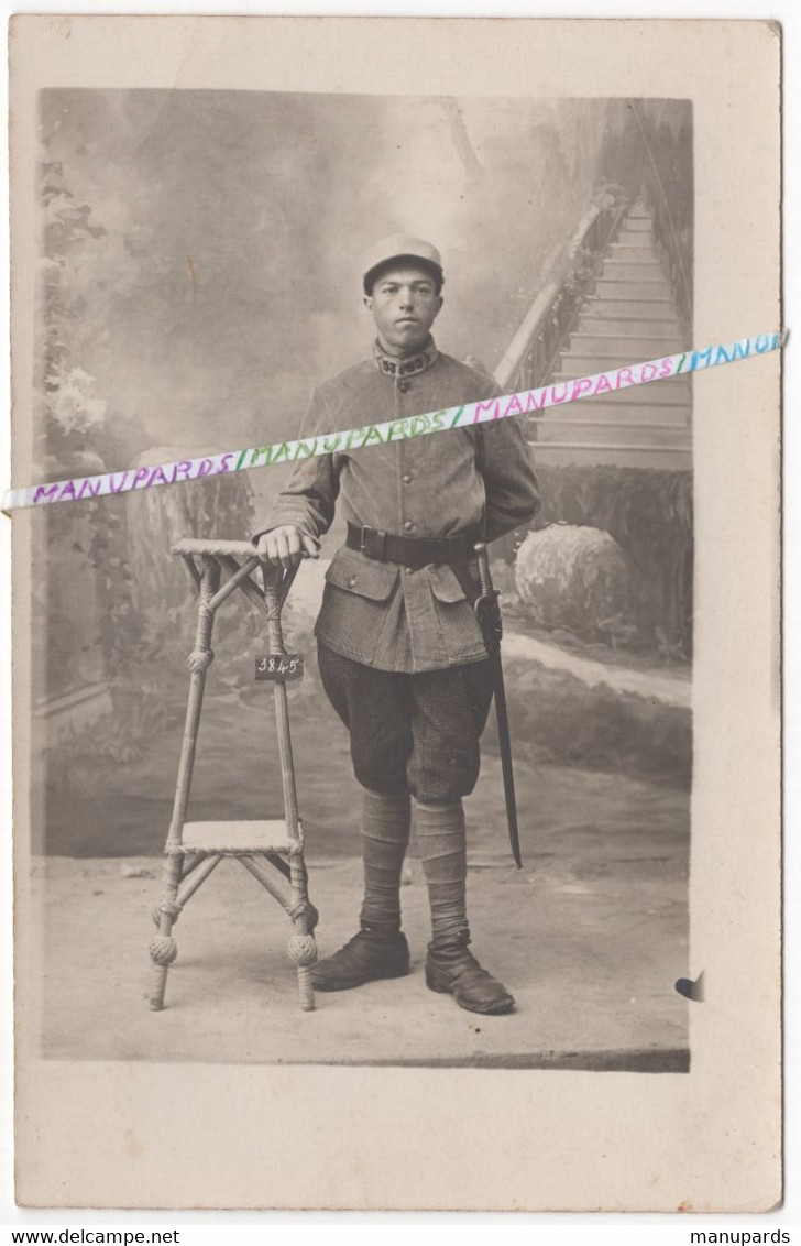 1914 - 1920 / CARTE PHOTO / 53e RI ( PERPIGNAN ) / UNIFORME ERSATZ / BAIONNETTE / 53e REGIMENT D'INFANTERIE /1914 - 1918 - Guerra, Militares
