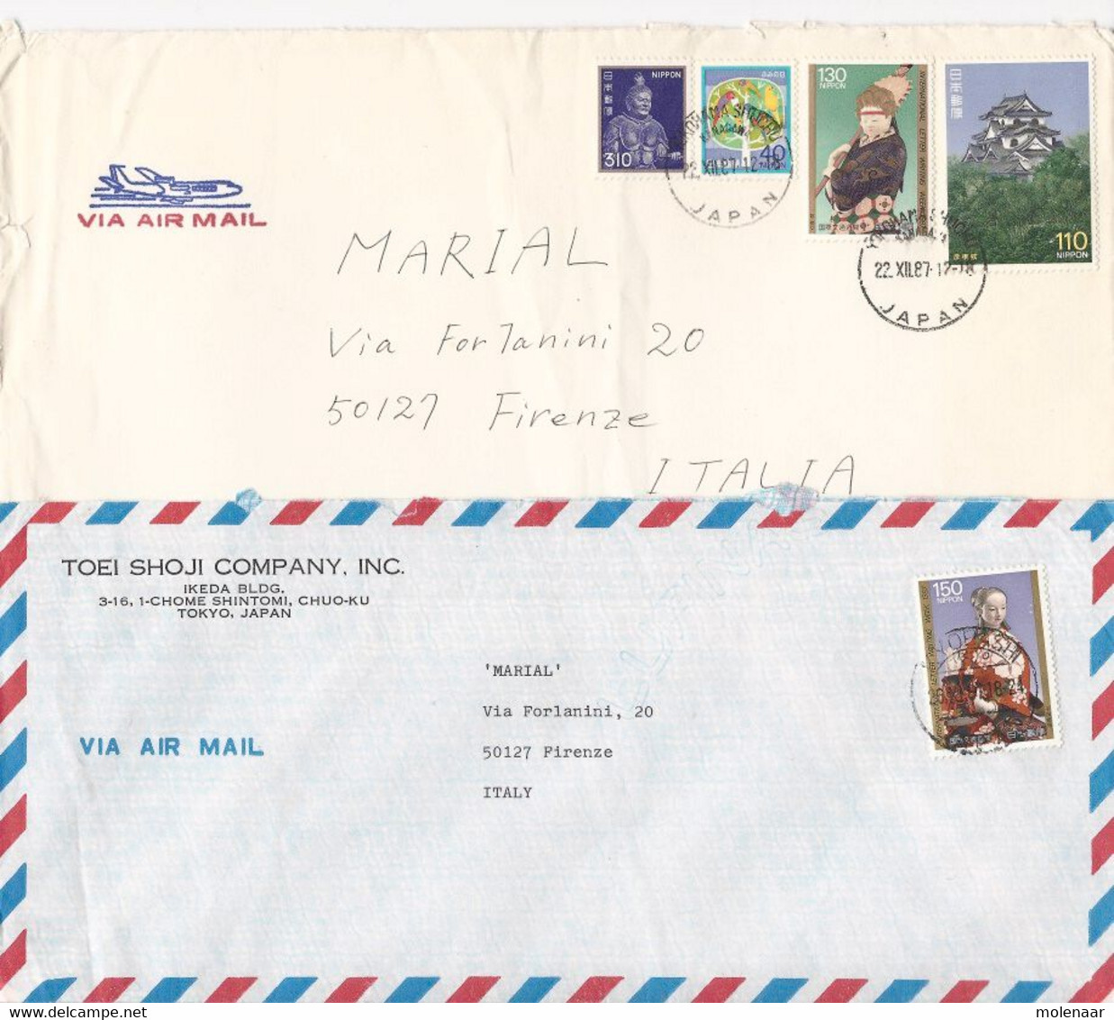 Japan 22 luchtpost en aangetekende brieven (1009)