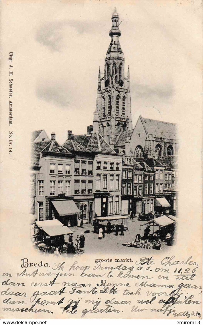 Breda Groote Markt Uitgave Schaefer Amsterdam N°14 1900 - Breda