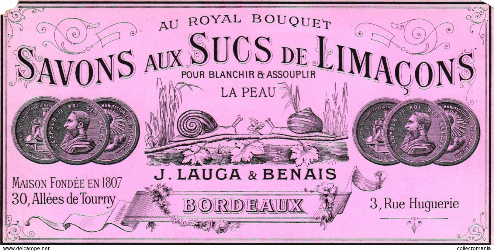 7 Etiquettes de Savon Héliotrope  Fougère Violette Sucs de Limaçons  Escargot Extract de Son Deroubaix Lille Chamberry