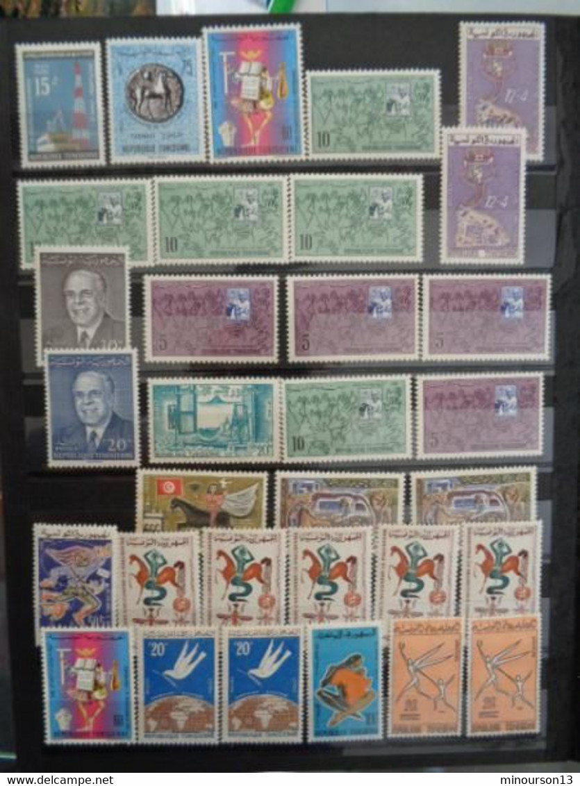 GROS LOT DE TIMBRES EN ALBUM NEUFS ET OBLITERES, TOUS EN PHOTOS