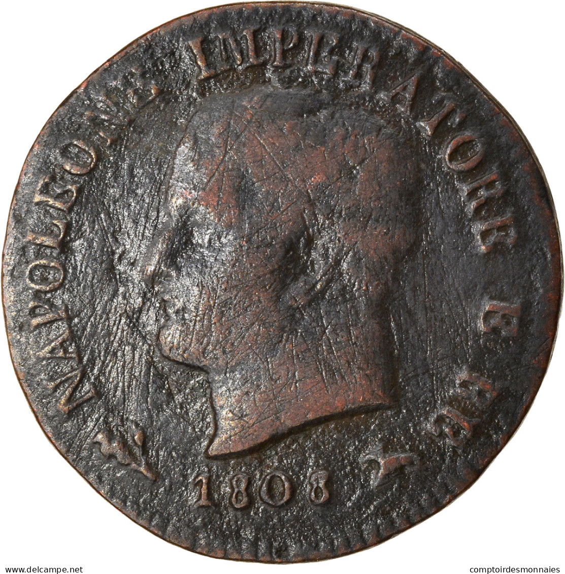 Monnaie, États Italiens, KINGDOM OF NAPOLEON, Napoleon I, Centesimo, 1808 - Otros & Sin Clasificación