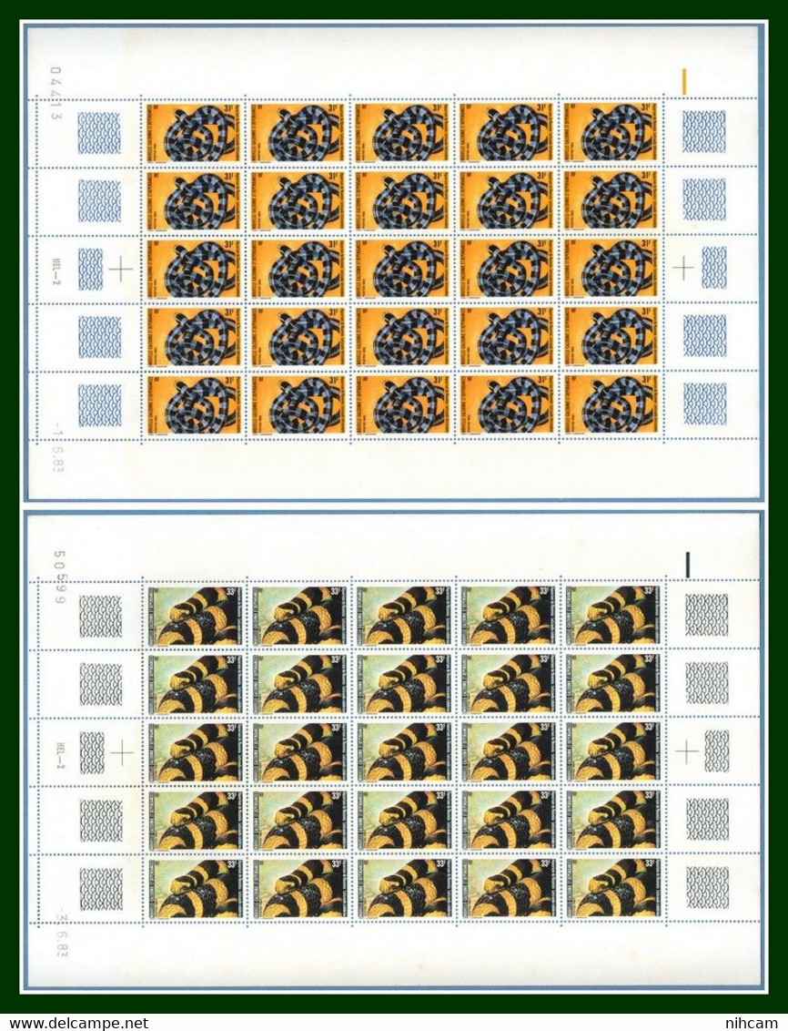 Nouvelle Calédonie 2 Feuille (25) N° 475 476** MNH Coin Daté 1983 Serpent Tricot Rayé Snake (cote XX) - Verzamelingen & Reeksen