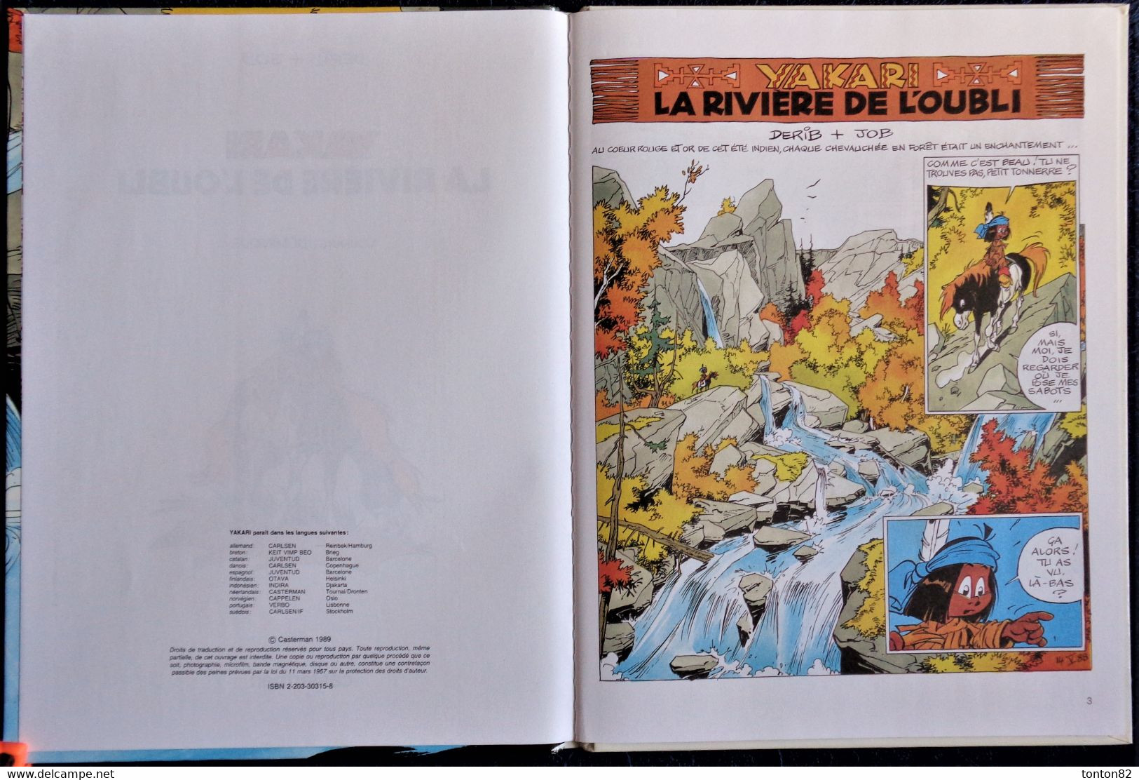 Derib + Job - YAKARI N° 15 - La Rivière De L'oubli - CASTERMAN - (  E.O. 1989 ) . - Yakari