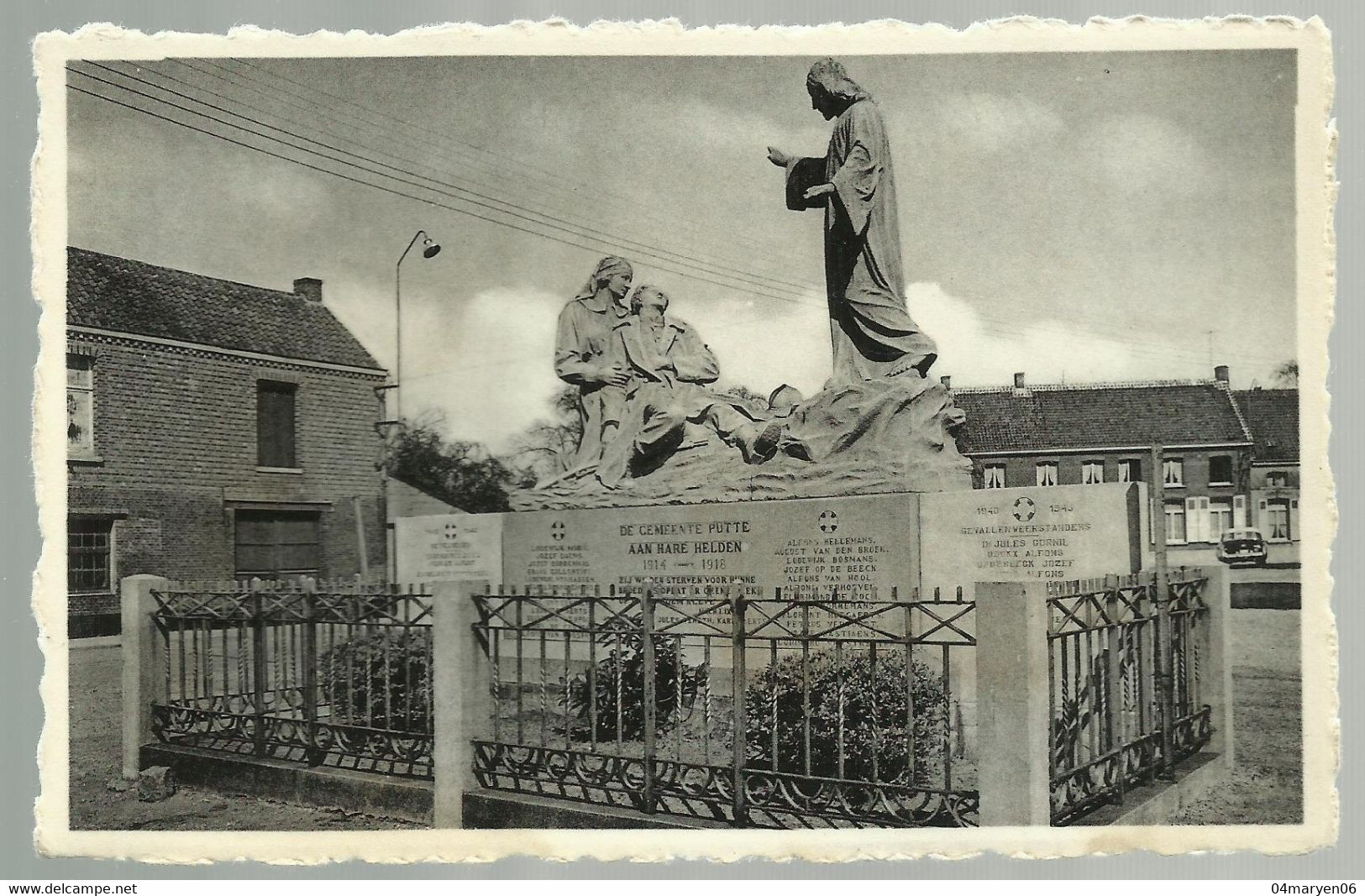 ***  3 X PUTTE  ***  -  Dorpplein + Monument + Binnenzicht Kerk - Putte