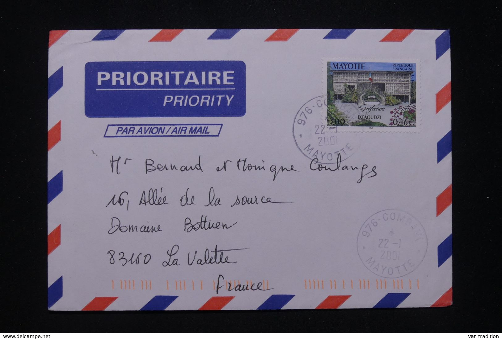 MAYOTTE - Enveloppe De Combani En 2001 Pour La France - L 96537 - Brieven En Documenten
