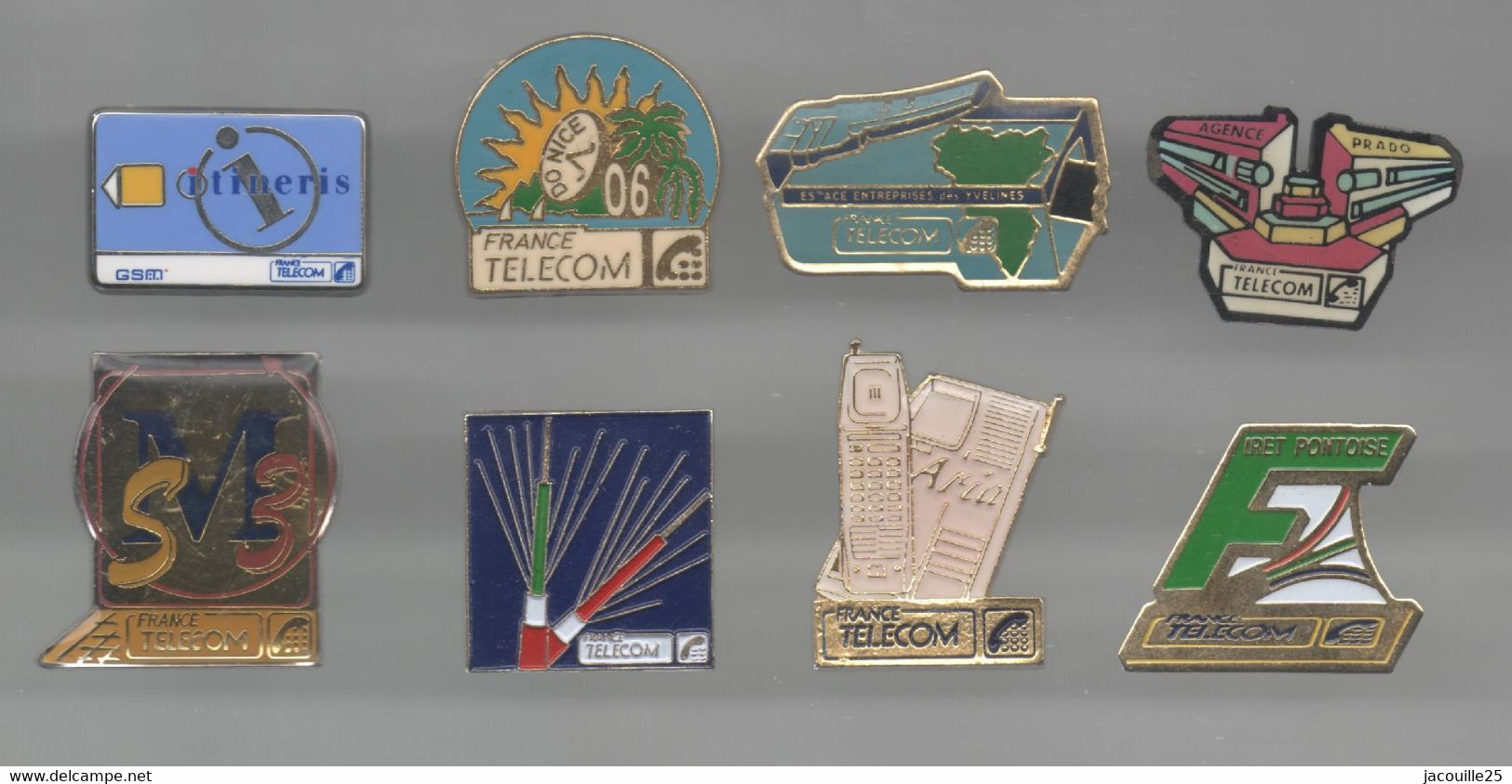 PINS PIN'S  488  FRANCE TELECOM MARSEILLE PRADO NICE PONTOISE YVELINS AB ARTHUS BERTRAND  LOT 8 PINS - Montgolfières