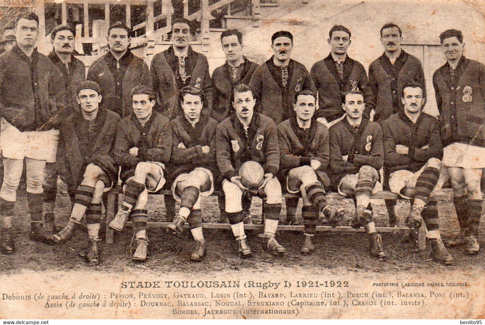 CPA De L'équipe 1ère Du STADE-TOULOUSAIN 1921 (RARE!!). - Rugby