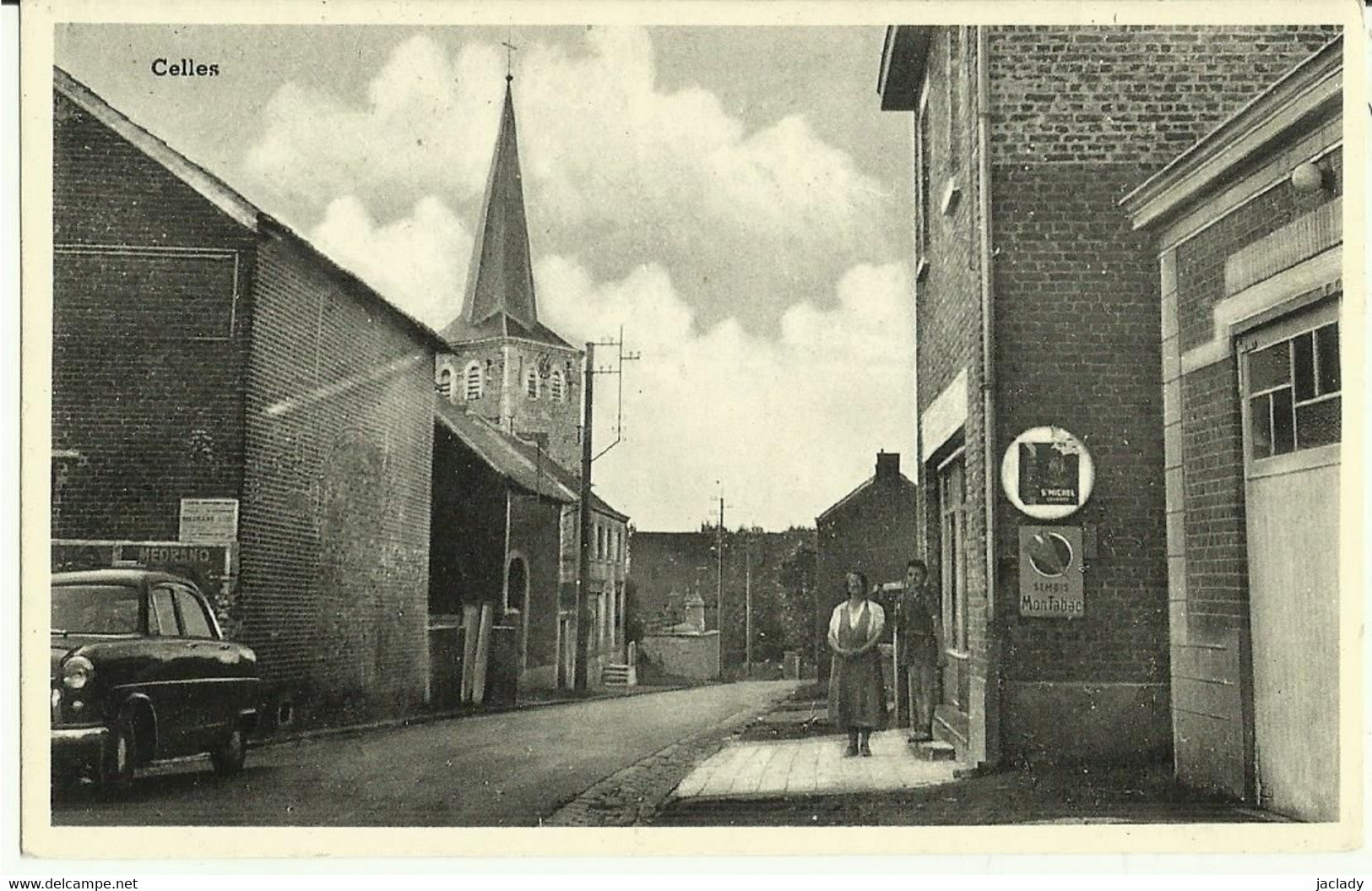 Celles - (Hainaut) --  L'Eglise  (PUB Cigarette Saint Michel).    (2 Scans) - Celles