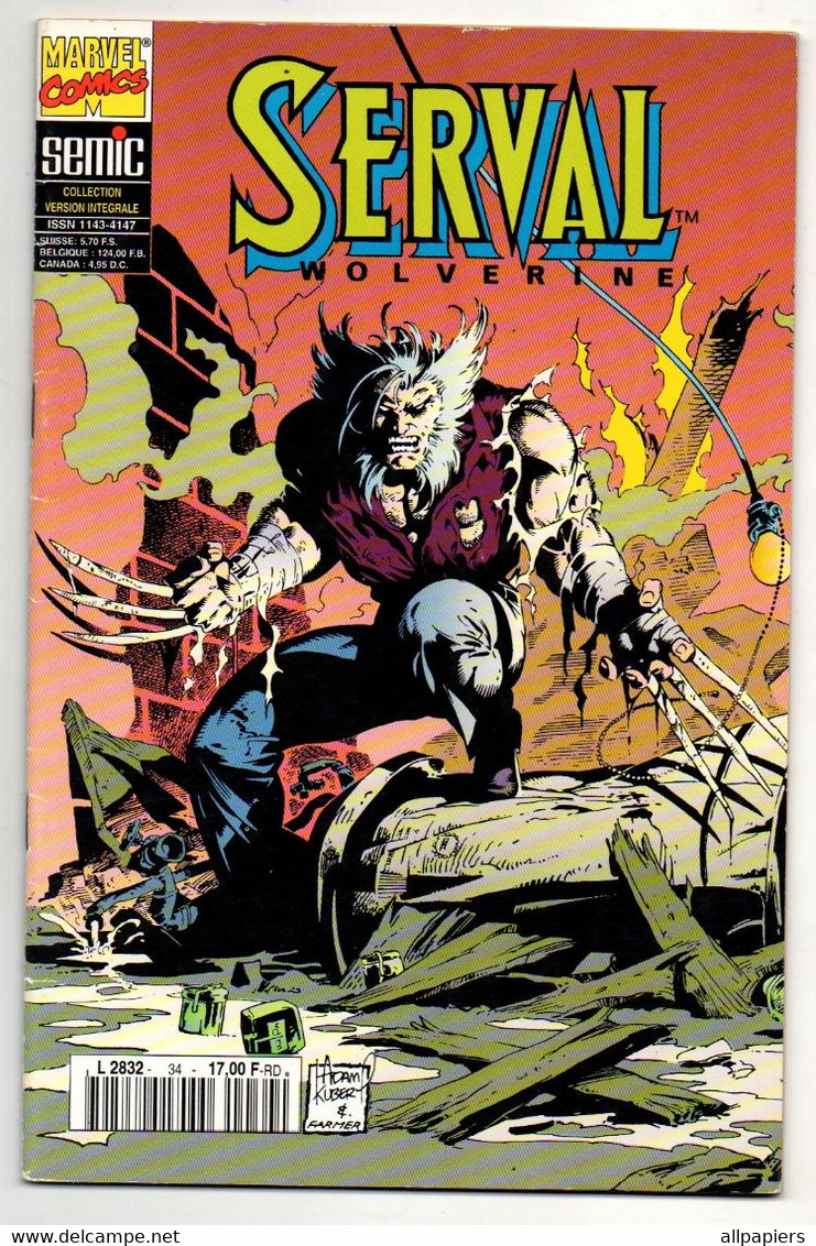 Comics Serval Wolverine N°34 Deathstrike Se Venge Par Stan Lee - éditions Semic En 1994 - Volverine