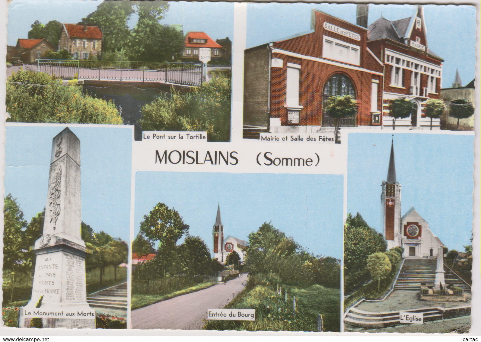 D80 - MOISLAINS - LE PONT SUR LA TORTILLE/MAIRIE ET SALLE DES FÊTES/MONUMENT AUX MORTS/ENTRÉE DU BOURG/L'ÉGLISE - Moislains