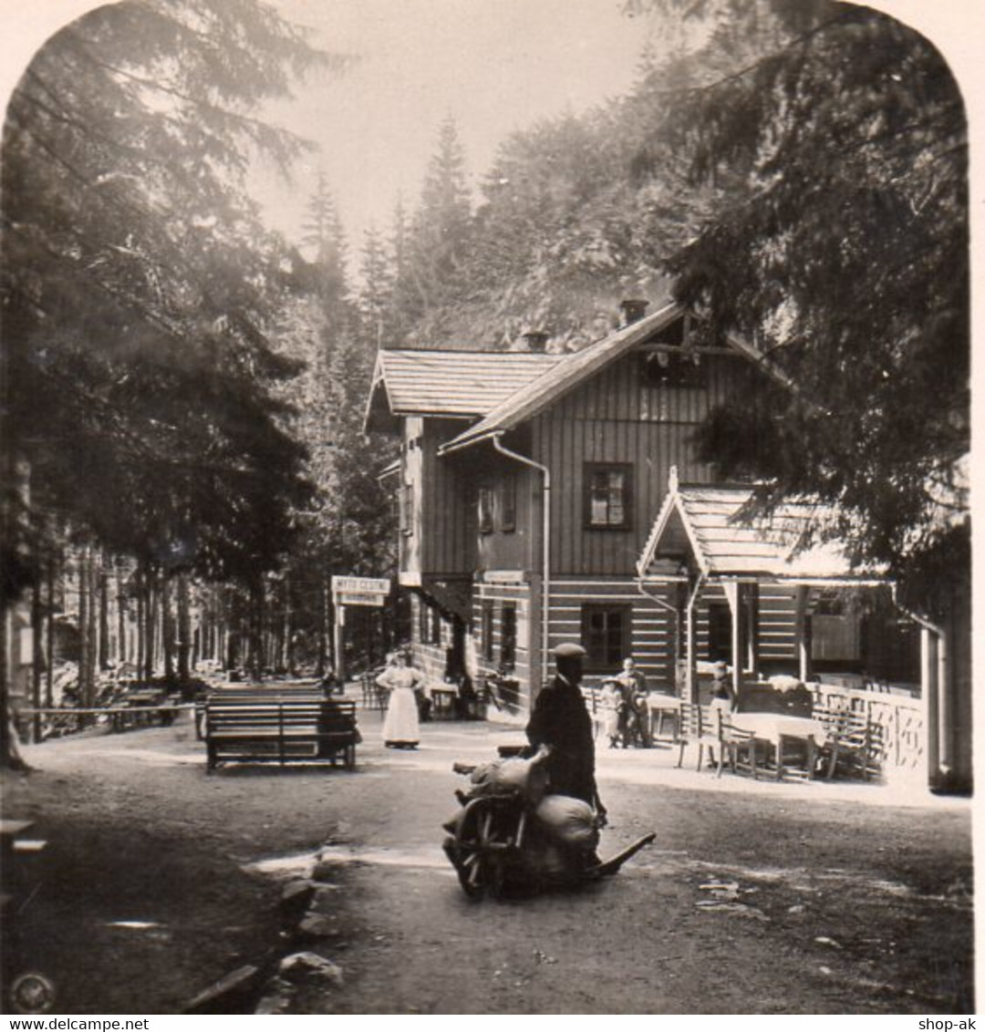 AK-0498/ Riesengebirge Spindelmühle Mädelstegbaude Schlesien Stereofoto Ca.1905  - Fotos Estereoscópicas