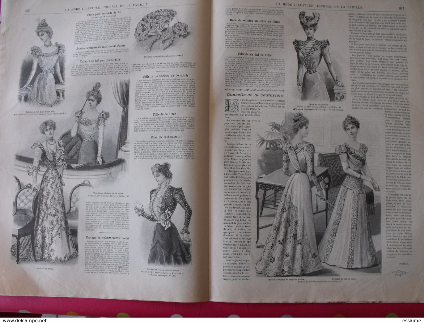 3 Revues La Mode Illustrée, Journal De La Famille.  N° 50,51,52 De 1898. Couverture En Couleur. Jolies Gravures De Mode - Mode