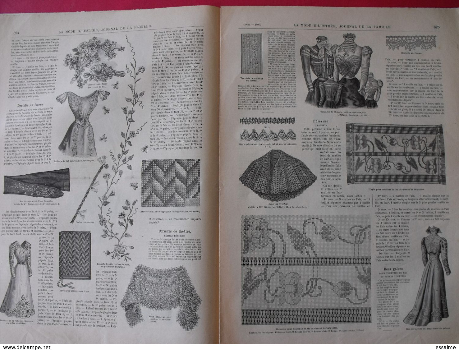 3 Revues La Mode Illustrée, Journal De La Famille.  N° 50,51,52 De 1898. Couverture En Couleur. Jolies Gravures De Mode - Moda