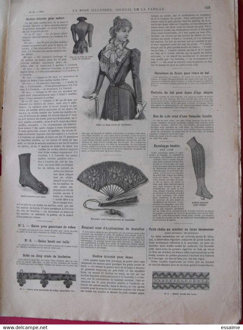 3 Revues La Mode Illustrée, Journal De La Famille.  N° 50,51,52 De 1898. Couverture En Couleur. Jolies Gravures De Mode - Fashion