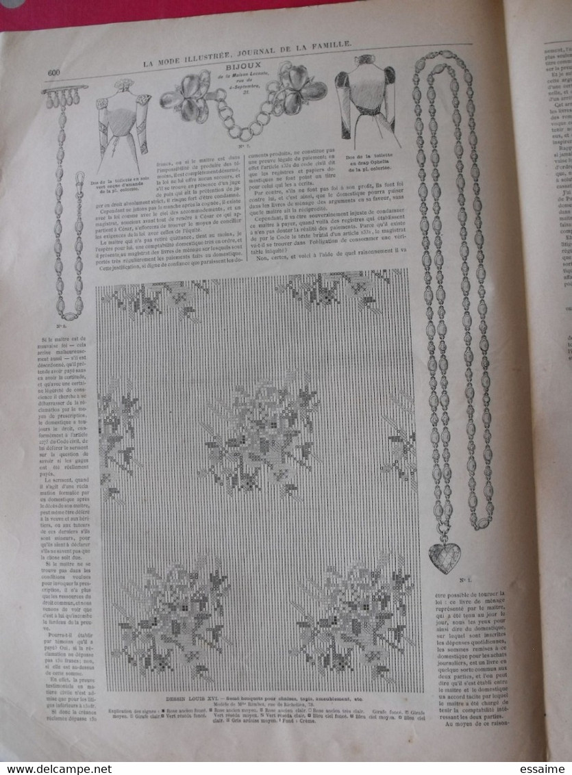 3 revues la mode illustrée, journal de la famille.  n° 50,51,52 de 1898. couverture en couleur. jolies gravures de mode