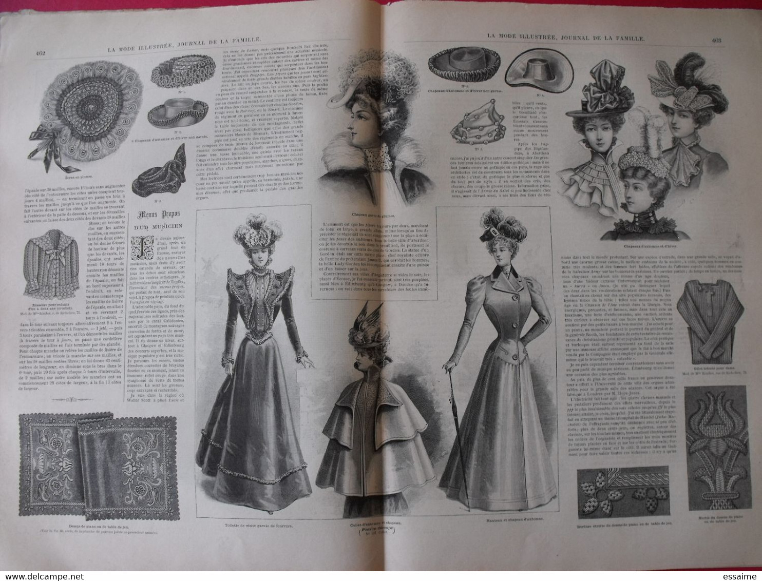 4 Revues La Mode Illustrée, Journal De La Famille.  N° 36,37,38,39 De 1898. Couverture En Couleur. Jolies Gravures - Fashion