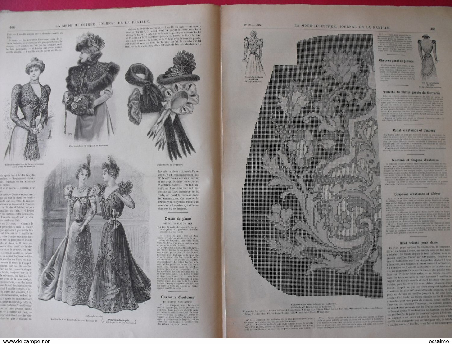 4 Revues La Mode Illustrée, Journal De La Famille.  N° 36,37,38,39 De 1898. Couverture En Couleur. Jolies Gravures - Fashion