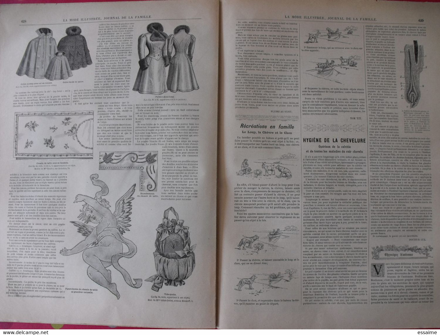 4 revues la mode illustrée, journal de la famille.  n° 36,37,38,39 de 1898. couverture en couleur. jolies gravures