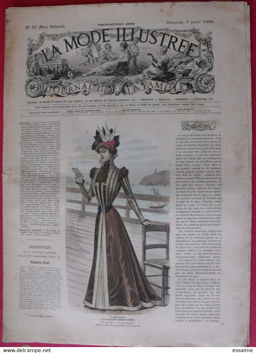 4 Revues La Mode Illustrée, Journal De La Famille.  N° 23,25,26,27 De 1898. Couverture En Couleur. Jolies Gravures - Moda