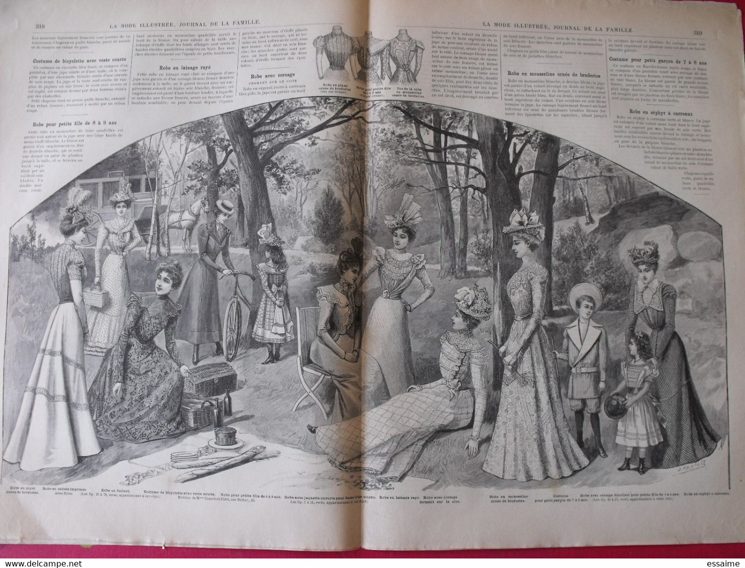 4 Revues La Mode Illustrée, Journal De La Famille.  N° 23,25,26,27 De 1898. Couverture En Couleur. Jolies Gravures - Moda