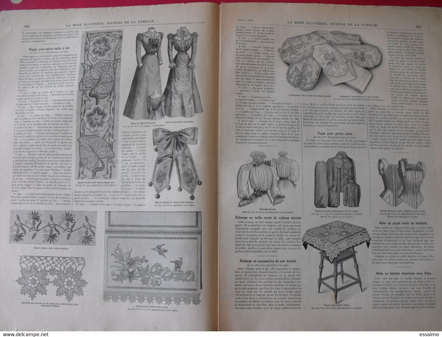 4 Revues La Mode Illustrée, Journal De La Famille.  N° 23,25,26,27 De 1898. Couverture En Couleur. Jolies Gravures - Moda