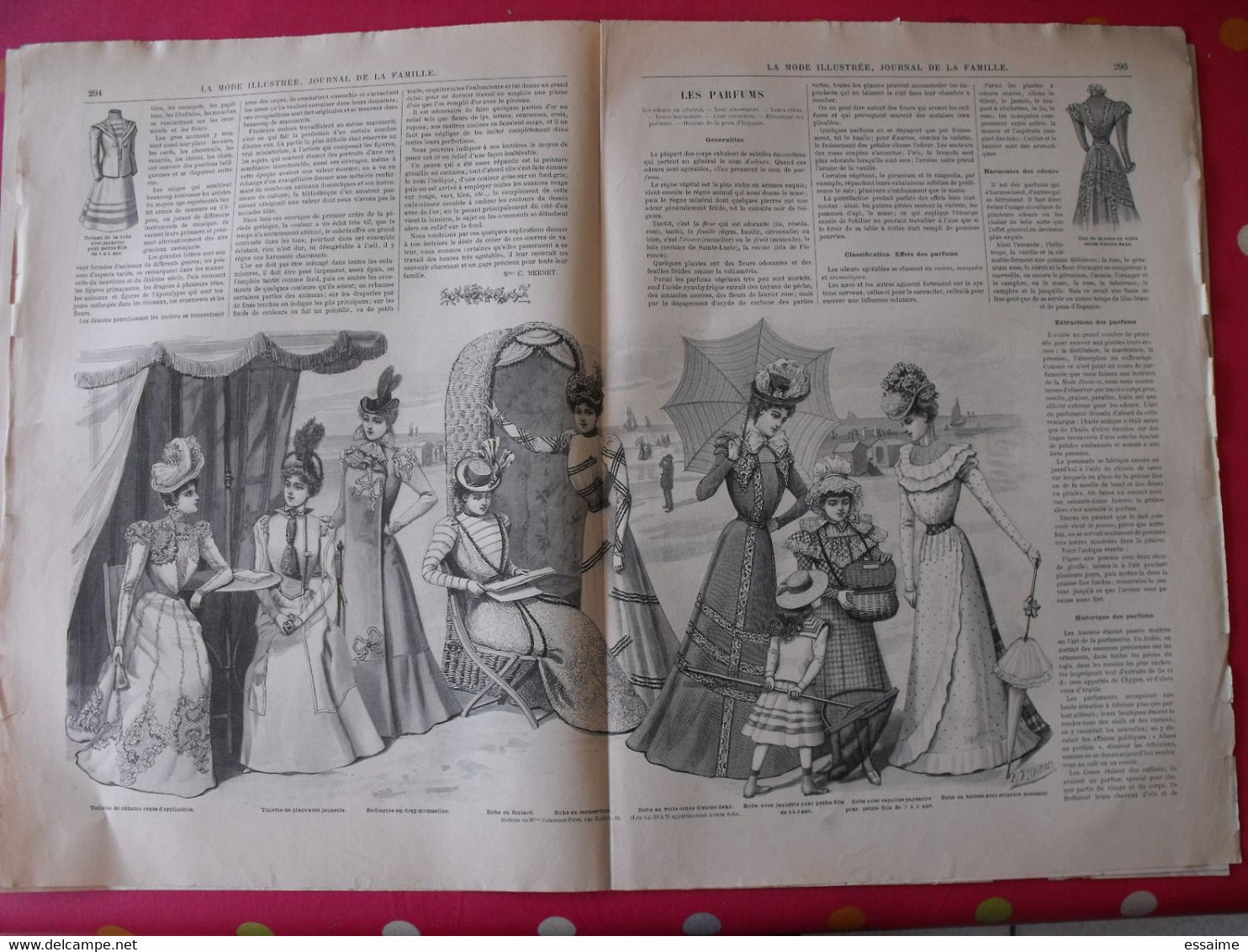 4 revues la mode illustrée, journal de la famille.  n° 23,25,26,27 de 1898. couverture en couleur. jolies gravures