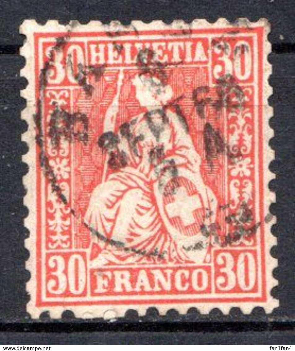 SUISSE - (Postes Fédérales) - 1862 - N° 38 - 30 C. Vermillon - (Helvetia "assise") - Andere & Zonder Classificatie