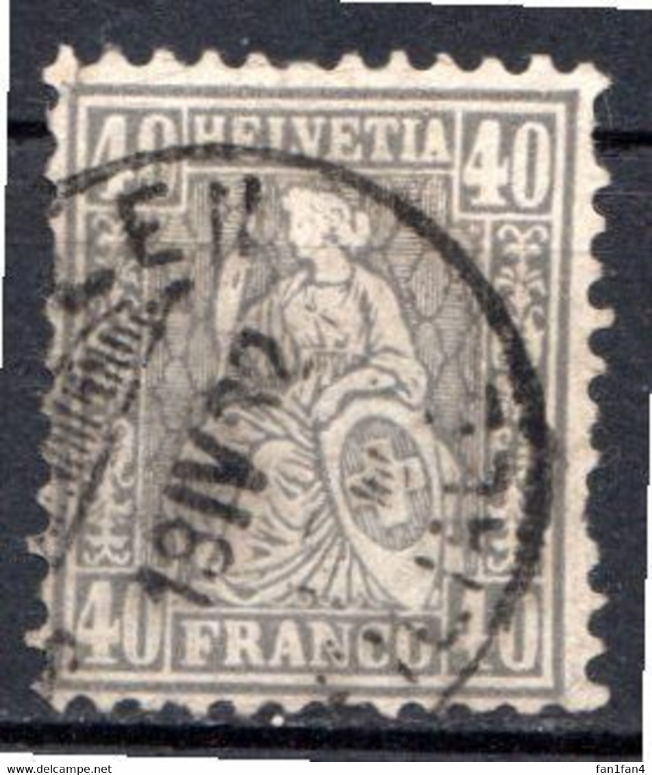 SUISSE - (Postes Fédérales) - 1867-78 - N° 47 - 40 C. Gris - (Helvetia "assise") - Sonstige & Ohne Zuordnung