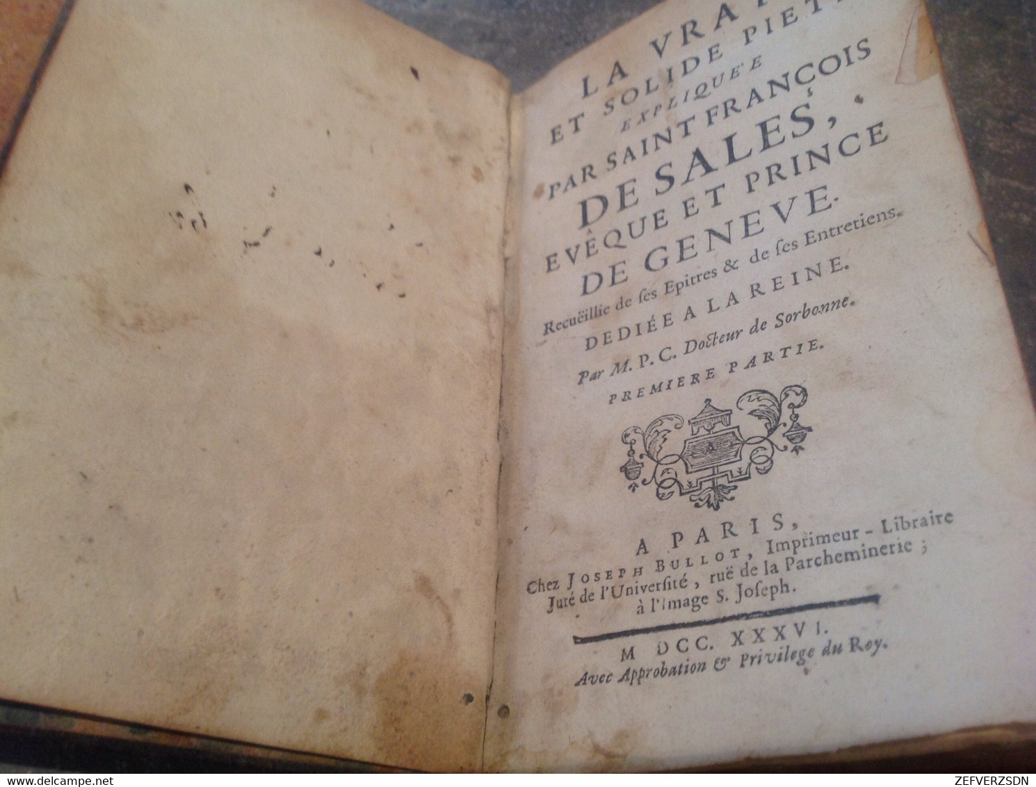 LIVRE RELIGION ANCIEN PARIS 1736 SAINT FRANÇOIS DE SALES GENÈVE ÉVÊQUE - 1701-1800