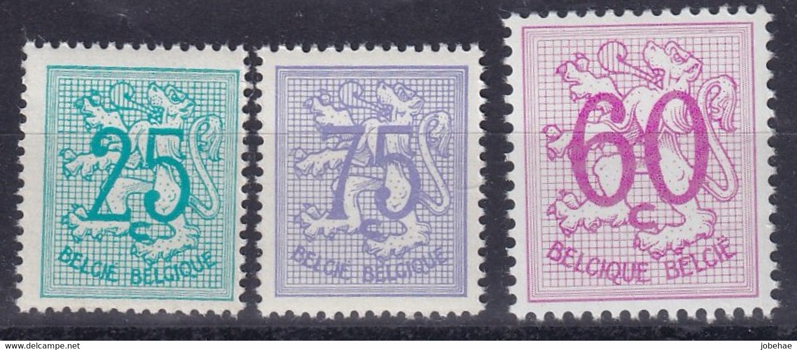 Belgie  YT** 1368-1370P3 - 1977-1985 Figure On Lion