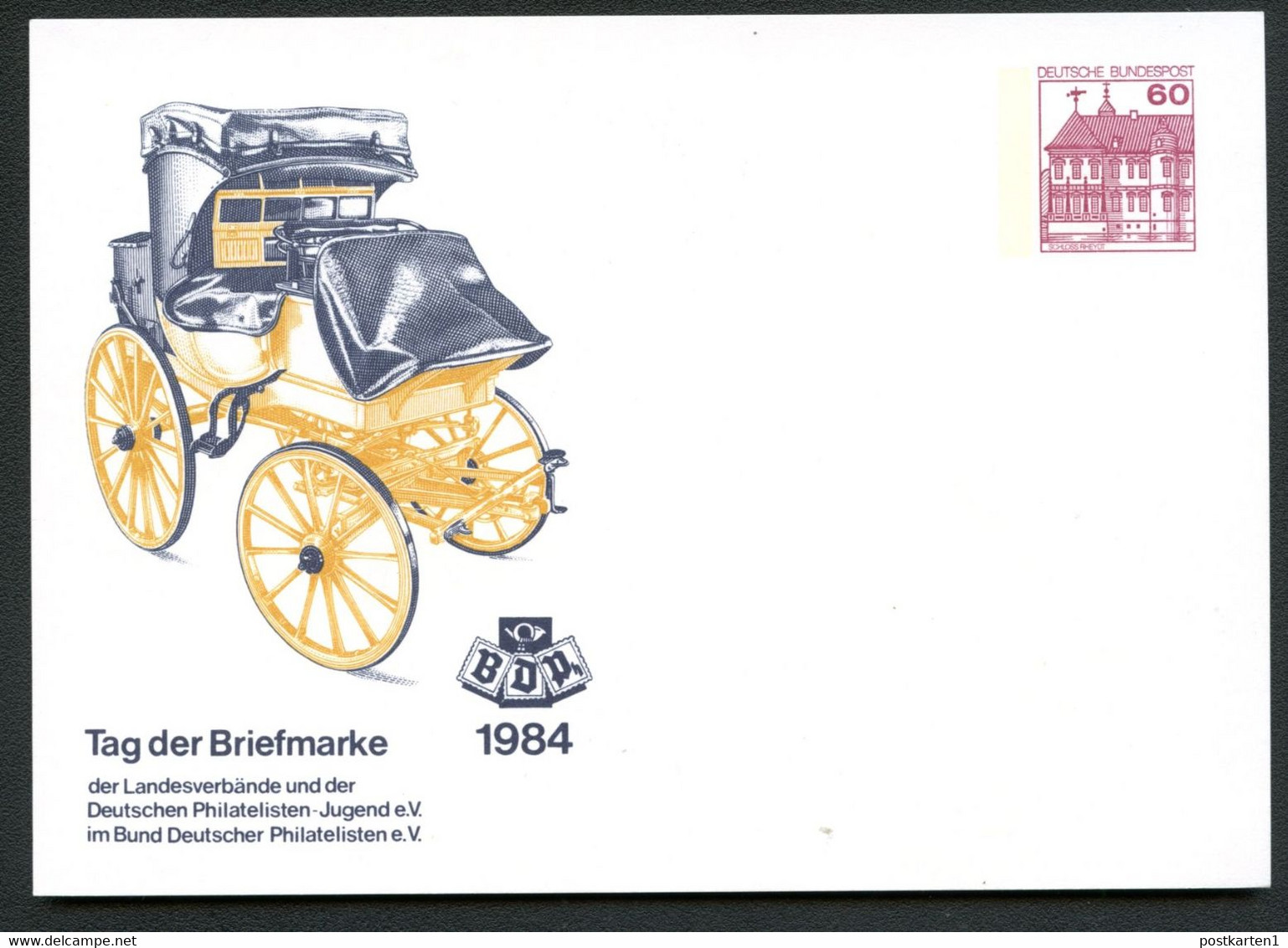 Bund PP106 C1/014-I POSTWAGEN REICHSPOST 1871 Tag Der Briefmarke 1984 - Private Postcards - Mint