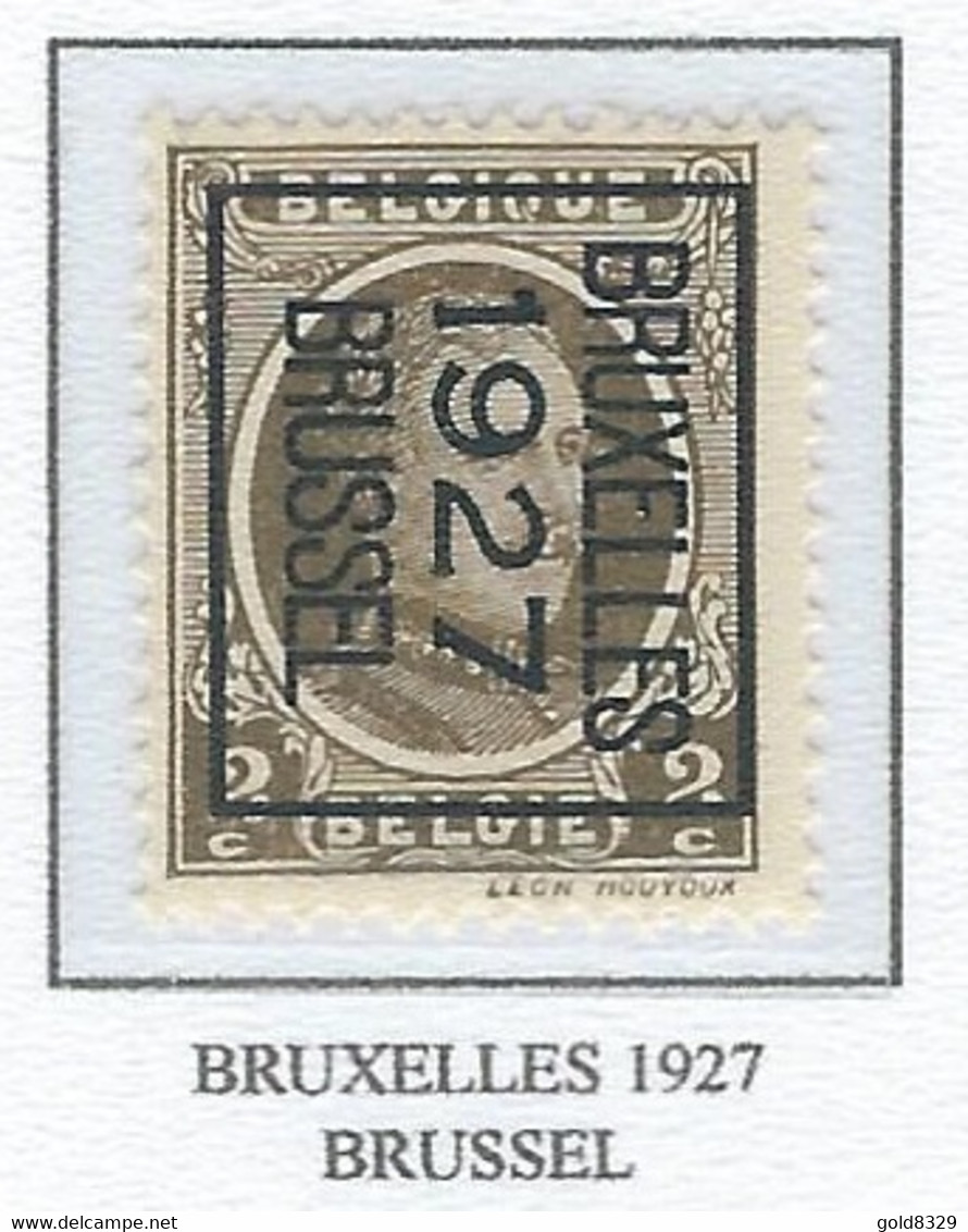 Préo TYPO 1927    -   COB 191 MNH -  (2c. Brun-olive BRUXELLES  1927  BRUSSEL) (Pos B) - Typos 1922-31 (Houyoux)