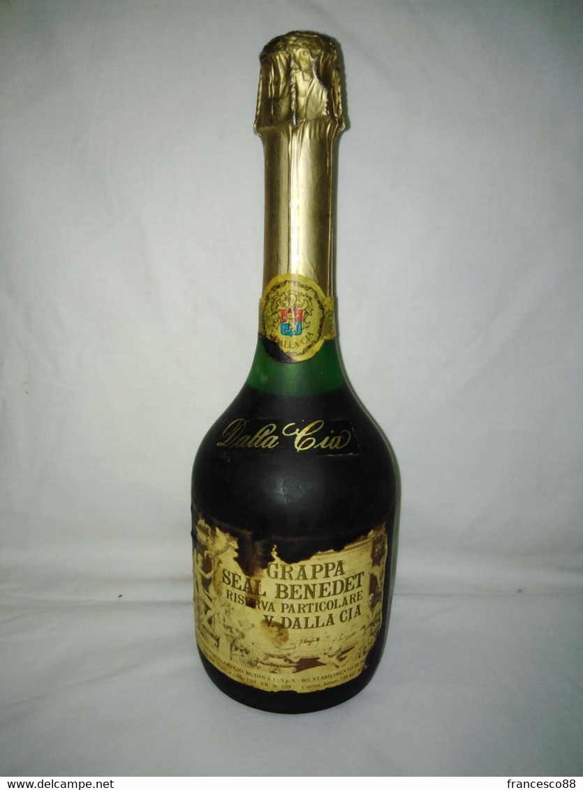 Bottiglia Grappa Seal Benedet  Dalla Cia  Vintage Invecchiata Anni 70  Da Collezione - Spirituosen