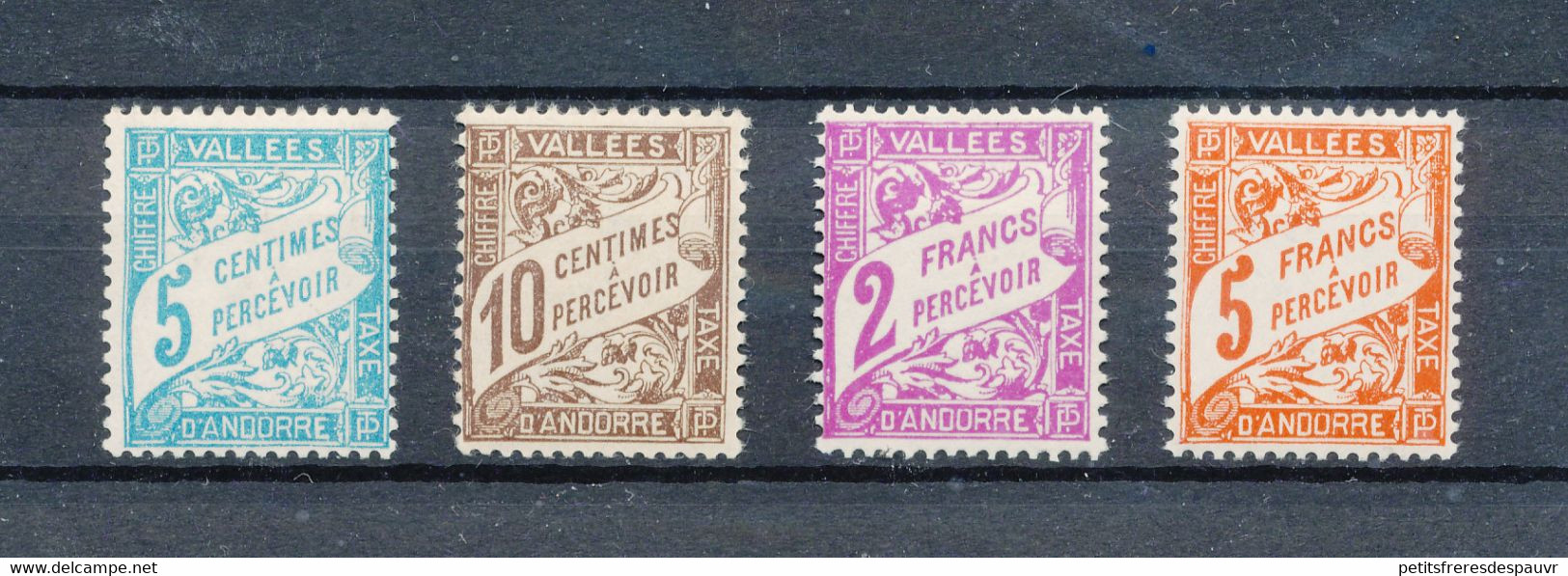 ANDORRE - Taxe Série N° YT 17/20 Neufs Gomme D'origine Sans Charnière ** - Cote 100€ - Voir Scan - Unused Stamps