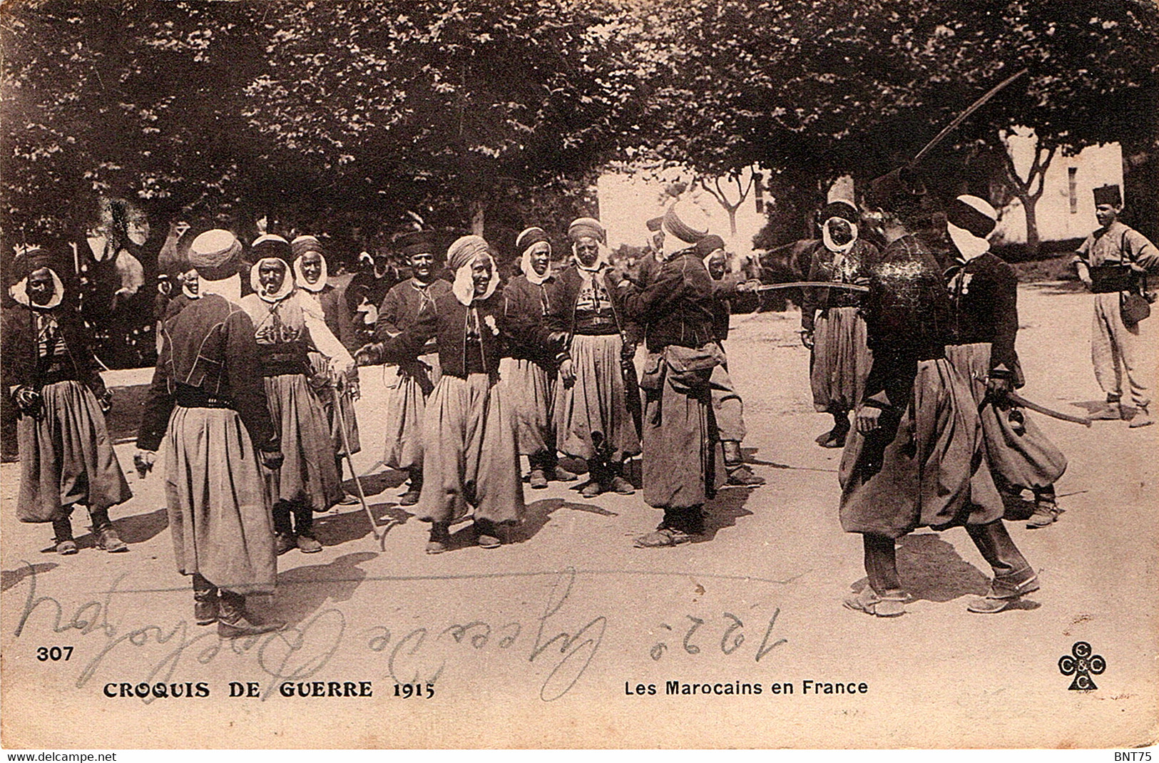 Groupe De Spahis Algériens (en Non Marocains) En France Au Début De La Guerre De 1914 - Guerra 1914-18