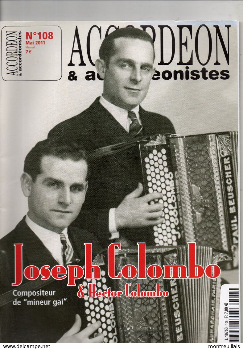 Accordeon, Accordéonistes, De 2011, 70 Pages, 2ème Photo Sommaire, Joseph COLOMBO, Copositeur - Muziek