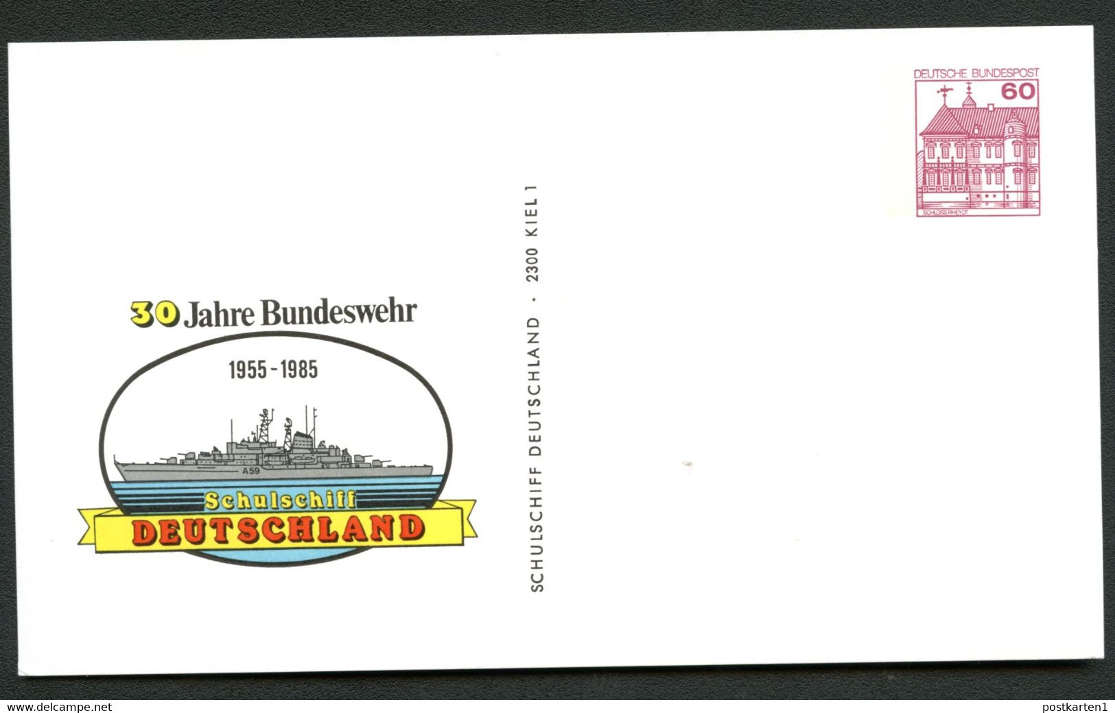 Bund PP106 C2/023 BUNDESWEHR SCHULSCHIFF DEUTSCHLAND Kiel 1985 - Privatpostkarten - Ungebraucht